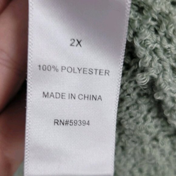 Confess Plus Size 2X Open Knit Front cardigan Sweater Seafoam Green Lightweight - Picture 6 of 6